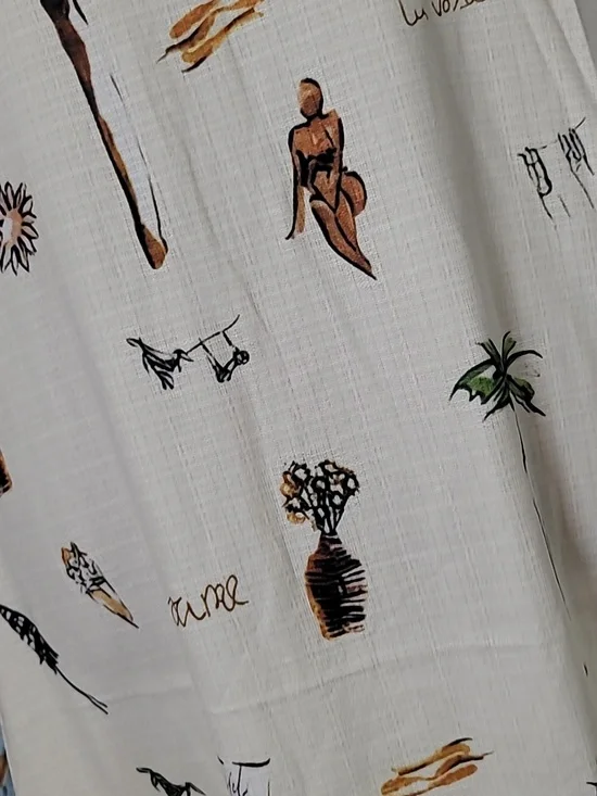 Commense Cream Tropical Print Linen Maxi Dress - Picture 5 of 16